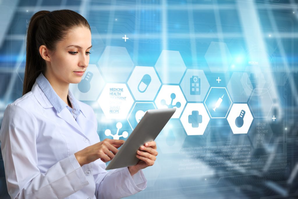 Doctor holding tablet